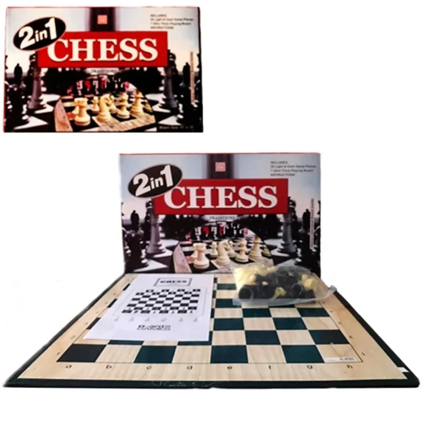 2-in-1 Chess & Draughts – Classic Board Game