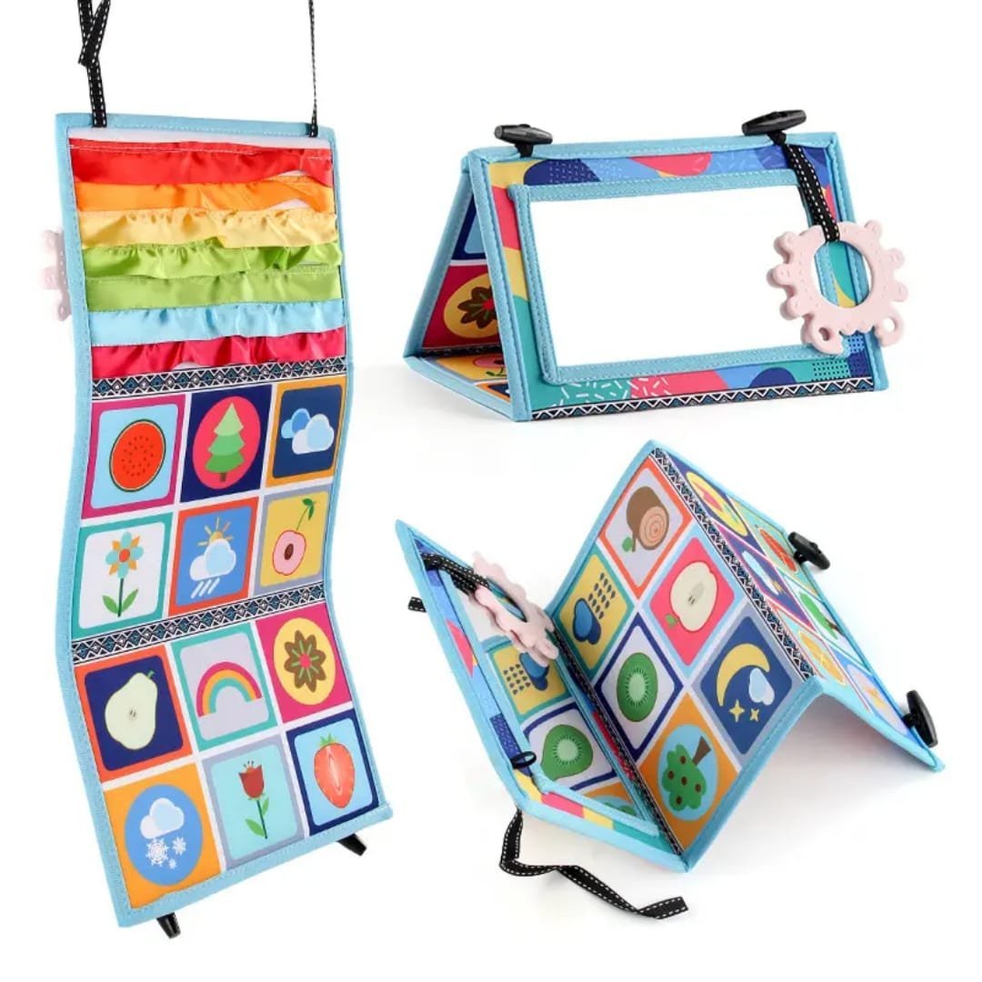 Tummy Time Mirror sensory Cloth book