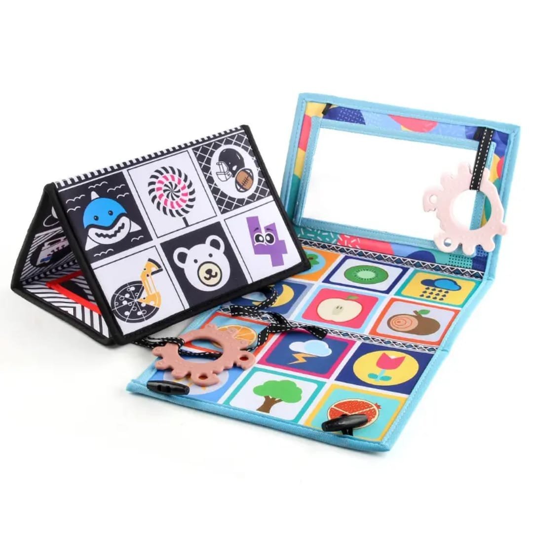 Tummy Time Mirror sensory Cloth book