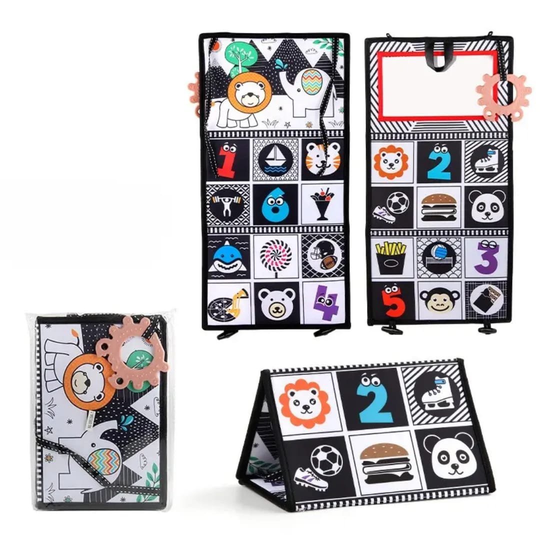 Tummy Time Mirror sensory Cloth book